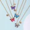 펜던트 목걸이 2 PCS 다채로운 에나멜 나비 목걸이 친구 BFF 매력 Choker Animal Beads Chain을위한 여자 우정