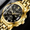 Wristwatches LIGE Gold Watch For Men Warterproof Sports Mens Top Clock Male Business Quartz Wristwatch Relogio Masculino
