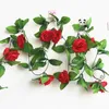 Fiori decorativi ghirlande da 250 cmlot rose di seta Ivy Vine con foglie verdi per decorazione per matrimoni in casa foglie falsa fai da te barande artificiali fiori artificiali 230823