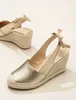 Sandálias de cunhas para mulheres Moda de dedão fechada Bandagem Plataforma Elegante Sapatos de verão SLINGBACK TDL-J26GD 230807