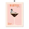 Płótno malowanie vintage koktajl ścienna Nordic Plakaty Margarita Martini i druki zdjęcia ścienne do napojów Bar Club Club Dekora
