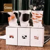 Cat Foot Cup Animal glass Creative frosted cup Cute cat and dog footprints breakfast milk cup