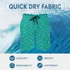 Men's Shorts Summer Board Banana Print Sports Green Yellow Pattern Beach Short Pants Casual Quick Dry Swimming Trunks Big Size