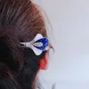 Morkopela – pinces à cheveux Vintage de Style chinois, épingles en émail, motif chinois bleu et blanc, bâton de fleur, épingles à cheveux pour Banquet, accessoires