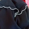 女性用セータータートルネックレースイヤーエッジニットセーターホロースリムプルファムスプリングデザインジャージーミュージー韓国ファッションエレガントシック