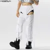 Men Pants Joggers Solid Color 2023 Pockets Hollow Out Streetwear Trousers Men Loose Sexy Fashion Male Cargo Pants S-5XL INCERUNLF20230824.