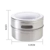 Jar com especiarias magnéticas Jarro de aço inoxidável Conjunto de pote de panela doméstico garrafa de tanque magnético Ferramentas de cozinha de tanque de tanques AU24