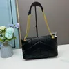 Top Qualité Designer Loulou Puffer Embrayage Sacs à bandoulière Fourre-tout de luxe Véritable Cuir Noir Sac de voyage Bandoulière Femmes Hommes Flap Gold Chain Sac à main Enveloppe Sac