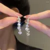 Boucles d'oreilles pendantes Super Flash strass avant et arrière croix femmes personnalité de la mode accessoires d'été bijoux de fête cadeau d'anniversaire