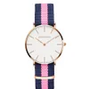 Montres simples pour femmes de 36 mm Montre à quartz précise pour femme Bracelet en cuir confortable ou bracelet en nylon Montres-bracelets une variété de couleurs C275w