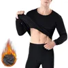 Men's Thermal Underwear Men Set Soft Fleece Thick Lined Lingerie Crew Neck Top Long John Winter Solid Skin Friendly Bottom Wear