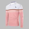 Polos pour hommes printemps automne cheval imprimé hommes à manches longues sort couleur Polo affaires décontracté revers hauts 230823