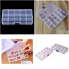 Smyckeslådor 15 rutnät Transparenta justerbara slots Bead Organiser Box Storage Plastic Drop Delivery Packaging Display OTFWG