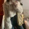 Kvinnors päls ekovänlig imitation kappa för vinter korta jackor faux tryckt vintage beskuren jacka kläder