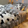 Set di biancheria da letto set di biancheria da letto carine per ragazzi ragazze a doppia dimensione foglio piumino cuscino di copertura del piumone nessun ripieno per bambini tessile per la casa per adulti 230823