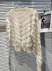 Frauenpullover High Street Est 2023 Designer Mode Frauen Gold Perlen Perlen Helles Seidengestrickpullover Pullover