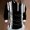 Polos pour hommes à manches longues Polo hommes automne hiver couture robe d'affaires vêtements de luxe t-shirt hauts 230823