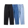 Jeans pour hommes Streetwear Hommes Bleu Large Jambe Automne Style Coréen Mode Droite Baggy Denim Pantalon Étudiant Adolescent PantalonM284z