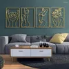 Dekorative Figuren Linie Kunst Wand Ornamente Wand montierte hängende Skulpturen verwendet weit verbreitetes Metallhandwerk Dekor | Wohnzimmer | Sofa Hintergrund