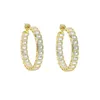 Hoop Earrings A Pair Of 35mm Gold Platinum Color CZ Huggie For Women Party Festival Boucle Doreille