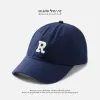 Unisex Cotton Blend Letter R Embroidered Baseball Cap for Men Women Adjustable Washed Vintage Trucker Caps Classic Outdoor Sports Dad Hat