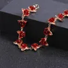 Charm Bracelets DasCus Sweets Alloy Red Rose Women Bracelet Korean Fashion Flower Luxury Quality Jewelry Christmas Gift To Girlfriend