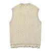 Herenvesten streetwear Harajuku gebreide vest 2023 gesneden zoom mouwloze pullover losse casual trui tanktops mannen vrouwen lente