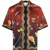 Casablanca mens designer shirts 22ss bar vodka whisky glass Hawaiian silk sets pants shorts short sleeve shirt214P