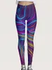 Leggings femininos esportes femininos impressão digital Leggins treino atlético Fitness Tight Long Troushers Running Lápis calças