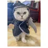 Cat Costumes Halloween Ubrania ubieraj się odblaskowy pasek śmierci Cape Cloak w umywalną imprezę Śliczny kostium krzyżowy