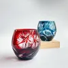 Vingglasögon japanska Edo Kiriko Handgjorda glas