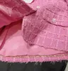 Giacche per le donne Tweed rosa 2023 Nuova giacca invernale Moda Camelia Catene Giacca di tweed Cappotti Designer Donna Festa della mamma Regalo di Natale A71I