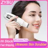 Ultrasonic Skin Scrubber Vibration Face Spatula Blackhead Remover Facial Scrubber Shovel Clean Cavitation Peeling EMS Ion Microcurrent Facial Lifting