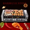 Rauchlose elektrische Raclette-Grill Doppelschichten Nicht-Stick BBQ Röstpfanne Pan Pan Breatdle Mini Barbecue Herd Machine Röster