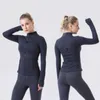 Luluemon Align Giacca da Donna Lululu Yoga a Maniche Lunghe Tinta Unita Nudo Sport Modellante Vita Stretta Fitness Allentato Jogging Abbigliamento Sportivo Luluemenlu