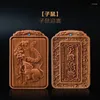 Chains Natural Mountain Sandalwood Zodiac Nothing Card 12 Transfer Text Play Lucky Men's And Women's Necklace Pendant