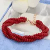 Strand 3 file di colore in oro Clasps Red Natural Stone Calcedony Jades Abacus Faceted 2 4 mm Multilayer Bracciale Women Jewelry 7.5 pollici B2783