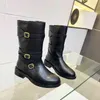 Bottes de styliste en dentelle pour femmes, mocassins de Cowboy en cuir, bottes à plateforme avec boucle, bottes de chevalier du désert, taille 35 à 41, hiver