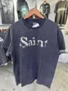 남자 tshirts mens tshirts saint michael ss 남자 여자 t 셔츠 씻은 고통 빈티지 힙합 하이 스트리트 캐주얼 대형 짧은 슬리브 티 xe