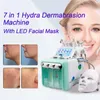 7 I 1 krympporer dermabrasion H2O2 syresjetskal hudrengöring hydra ansiktsmaskin vatten vatten aqua peeling skönhetsutrustning hemanvändning