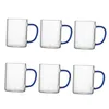 Verres à vin 6 pièces verre expresso 300ml tasse résistante à la chaleur tasse à eau avec poignée pour thé Cappuccinos boisson Latte