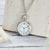 Pocket Watches Necklace Pendant Quartz titta på romerska siffror Easy Read Liten FOB -kedjeklocka för män Kvinnor de gamla människorna enkla reloj