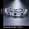 Brazalete Tres Capas De Suntuoso Circón Brillante Pulsera De Alta Gama Chapada En Platino Elegante Y Delicada Para Una Boda Cita A Ciegas