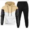 Tracksuits voor heren Spring herfst Tracksuit Men Sets 2 stuks Casual Sportswear Suit Outfits Patchwork Hoodies Pants Joggers Kleding