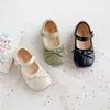 Flat shoes Spring Autumn Girls Princess Shoes Butterfly Mary Janes White Black Leather Shoes For Kids Flats Child Single Shoe Baby Toddlers L0824