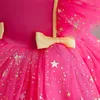 Девушки платья с блестками для девочек платье с переносками элегантные малыши дети день рождения принцесса 1 5 лет Туллу