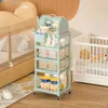 Сталка для хранения детей. Новорожденные поставки спальни закуски для закуски домашнее пластиковое сортировка шкафа колеса в тележке HKD230823