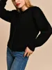 Tricots pour femmes Femmes Noir Tricot Pull Lurex O-Cou Simple Boutonnage 2023 Début Printemps Vintage Dames Cardigan