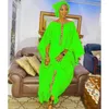 Vêtements ethniques 2023 Nigérian Original Bazin Riche Robe Grande Taille Robe africaine Dashiki Femmes Mariage Robes de mariée avec écharpe