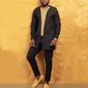 Tracki męskie dasiki afrykański kombinezon wydrukowany najlepsze spodnie Kaftan luksusowy etniczny styl 2 -częściowy zestaw tradycyjny odzież ślubna 230823